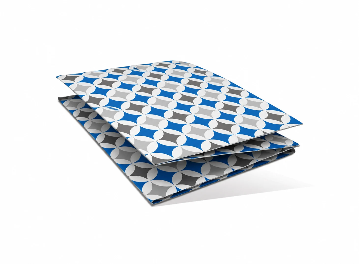 Flach zusammengefaltete Ellipsensäule mit geometrischem Beispielmotiv